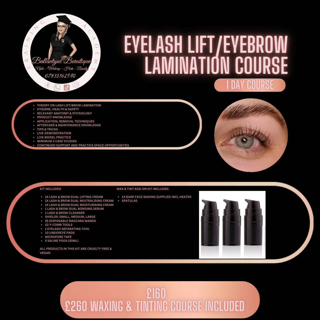 Eyelash Lift And Eyebrow Lamination Course Ballantyne Beautique