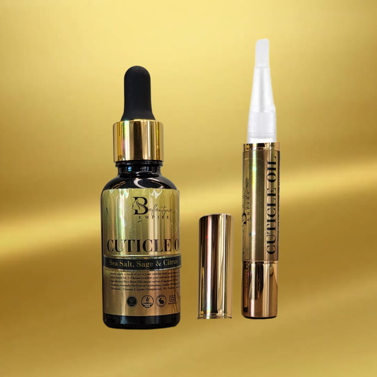 Cuticle oil dropper bottle and Cuticle pen in Sea Salt, Sage and Citrus Scent